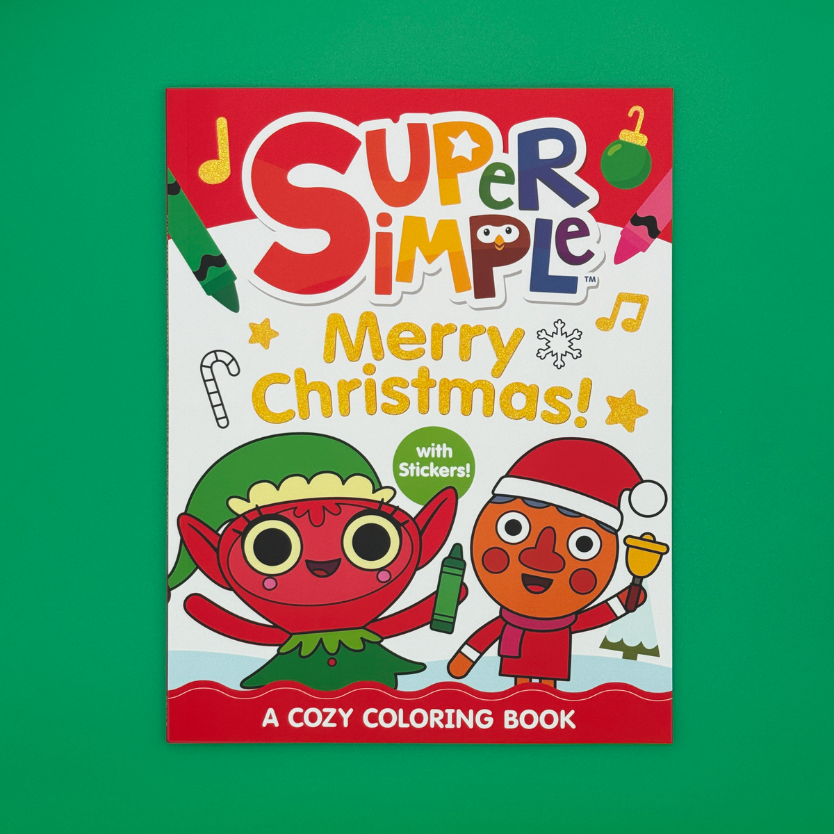 Super Simple Merry Christmas! A Cozy Coloring Book with Stickers!